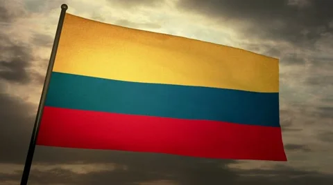 Flag Colombia 05 Stock Footage 21468629