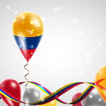 Flag of Colombia on balloon Stock Illustration