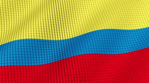 The flag of Colombia is developing waves. Looped. Full HD 1080. Stock Footage 55157563