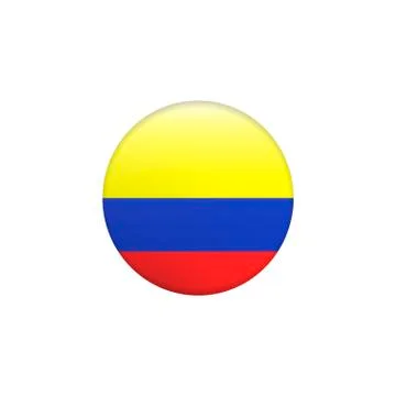 Flag - Colombia - Flag Glossy Button. Stock Illustration