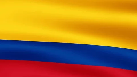 Flag of Colombia, fluttering in the wind. 3D rendering. Looping video. Stock Footage 75443647