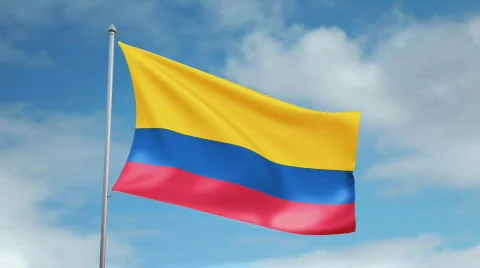 Flag of  Colombia 스톡 동영상 435847
