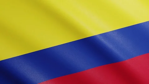 Flag of Colombia with Realistic Fabric Texture Waving in the Wind. Video stock 129166161