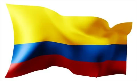 Flag of the Colombia waving in the wind. Stock Illustration