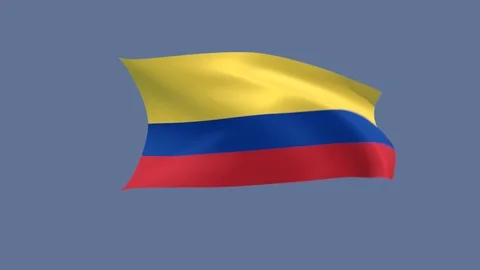 Flag of Colombia waving in the wind, loopable and with alpha channel embedded Stock Footage 104984400