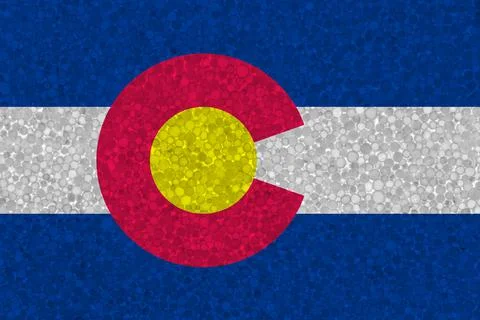 Flag of Colorado on styrofoam texture Stock Illustration