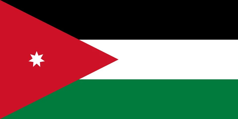 Flag in colors of Jordan, vector image. Illustrazione stock