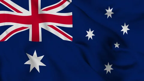 Flag of the Commonwealth of Australia fluttering in the wind Vídeo Stock 139713309