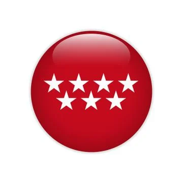 Flag of Community Madrid button Stock Illustration