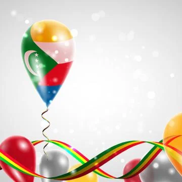 Flag of Comoros on balloon Stock Illustration
