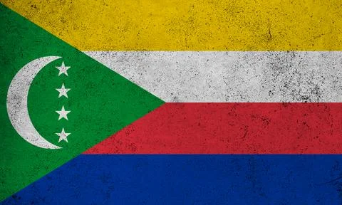 Flag Comoros grunge texture Stock Illustration