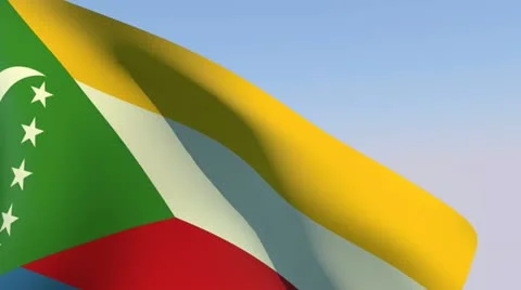 Flag of the Comoros HD Stock Footage 14830116