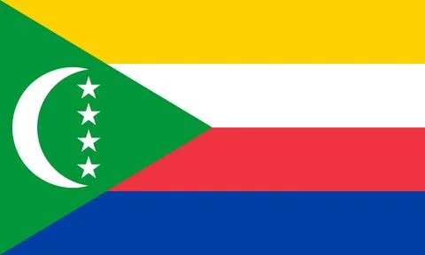 Flag the Comoros Stock Illustration