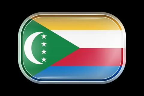 Flag of Comoros. Matted Vector Icon. Vector Rectangular Shape Stock Illustration