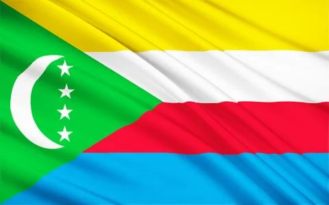 Flag of Comoros, Moroni Stock Illustration