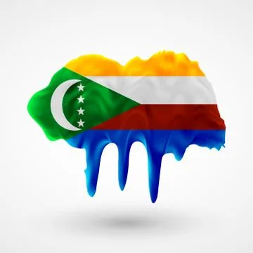 Flag of Comoros painted colors Stock Illustration