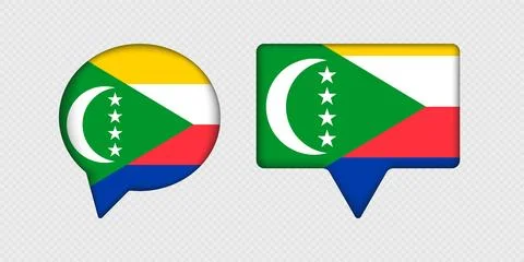 Flag of Comoros in speech bubble. Illustrazione stock