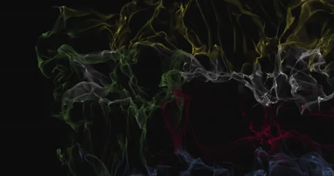 Flag Comoros  turns into smoke. State weakening concept, alpha channel. Stock Footage 172479318
