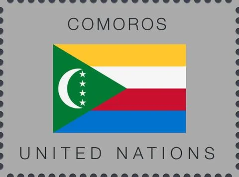Flag of Comoros. Vector Sign and Icon. Postage Stamp Stock Illustration