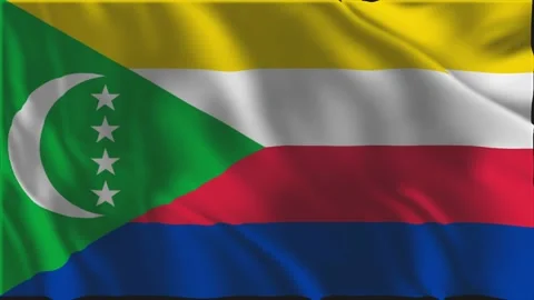 Flag of Comoros waving slowly Stock-Footage 338132053