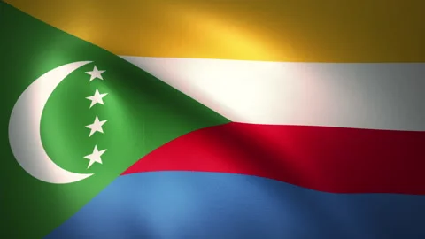 Flag of Comoros Waving in the Wind (CG | LOOP) Stock-Footage 162639435