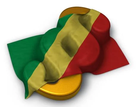 Flag of the congo and paragraph symbol - 3d illustration Stock-Illustration