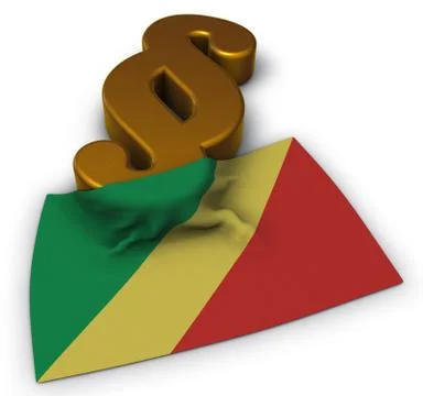 Flag of the congo and paragraph symbol - 3d illustration Stock Illustration