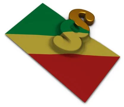 Flag of the congo and paragraph symbol - 3d illustration Stock Illustration