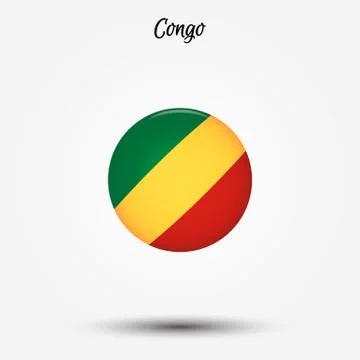 Flag of Congo icon Stock Illustration