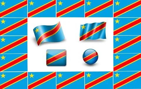 Flag of Congo. icon set. flags frame. flag of Congo. icon set. flags frame... Stock-Fotos