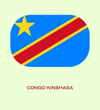Flag Of Congo-Kinshasa, Congo-Kinshasa flag, National flag of Congo-Kinshas.. Stock Illustration