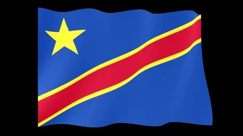 Vecteur Stock Flag of Democratic Republic of the Congo. Realistic waving  flag of DR Congo (DRC). Fabric textured flowing flag of Congo-Kinshasa.