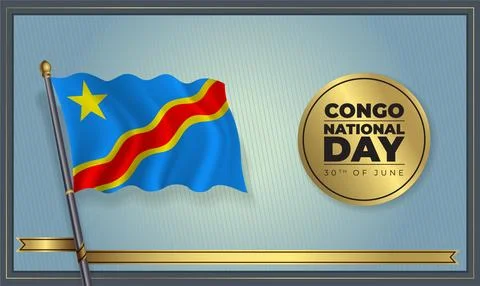 Flag Congo National Day Stock Illustration