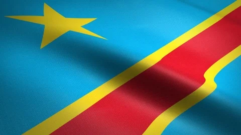 Flag of Congo. Waving flag with highly detailed fabric texture seamless loopable Stock-Footage 120289369