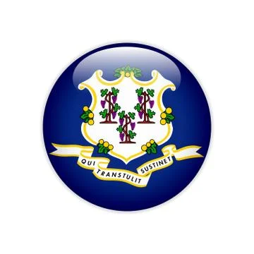 Flag Connecticut button Stock-Illustration