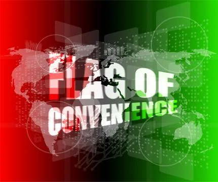 Flag of convenience word on digital touch screen Stock Illustration