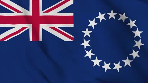 Flag of the Cook Islands – 4K Seamless Loop of the South Pacific Nation Banner Stock Footage 310698090