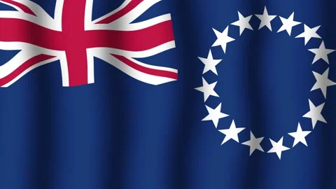Flag of the cook islands Stock Footage 175688537