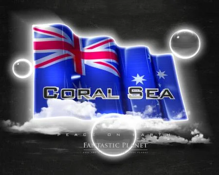 Flag CoralSea quality designer flag Stock Illustration
