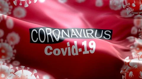 Flag of CoronaVirus in the wind. 4K High Resolution Full HD. Stock Footage 128123914
