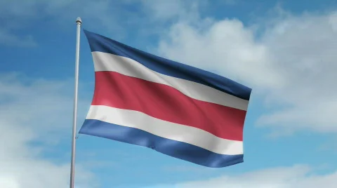 Flag of Costa Rica Video stock 435819