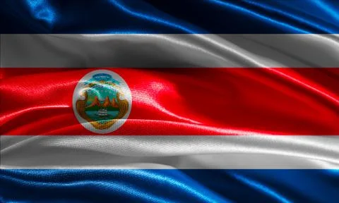 Flag of costa rica Stock Illustration