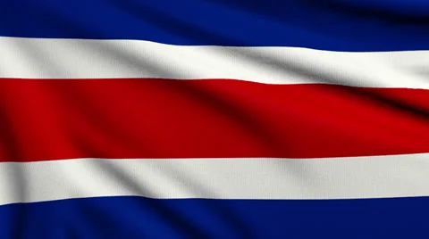 Flag of Costa Rica looping Stock Footage 33806006