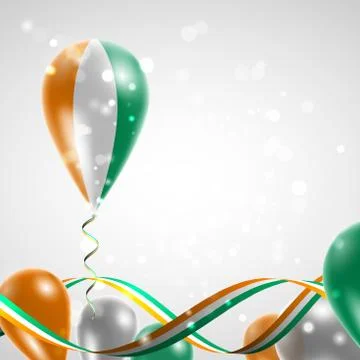 Flag of Cote d'Ivoire on balloon Stock Illustration