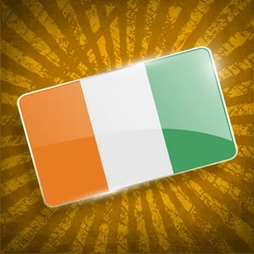 Flag of Cote divoire with old texture. Vector Stock Illustration