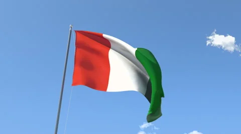 The flag of Cote d'Ivoire Waving on the Wind. Video stock 40707026