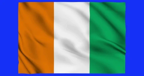 Flag of Cote divore waving on a samless loop over an easily removable background 스톡 동영상 98371226