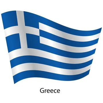 Flag of the country Greece on a white background Stock Illustration