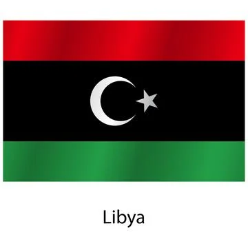 Flag of the country Libya on a white background Stock Illustration