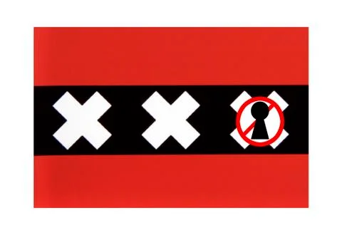 Flag with covid 19 warning Stock Illustration